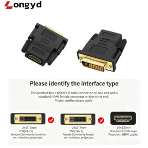 engineering grade hdmi (female) to dvi d (male) adapter
