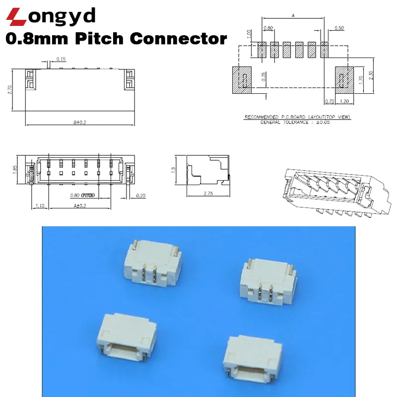 0.8mm Pitch SMT Wafer Connector - 图片 2