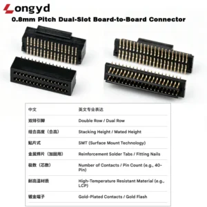 0.8mm Pitch Dual-Slot Board-to-Board Connector | SMT Dual Row