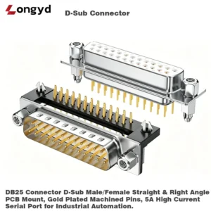 D-Sub Connector Male/Female Straight & Right Angle PCB Mount