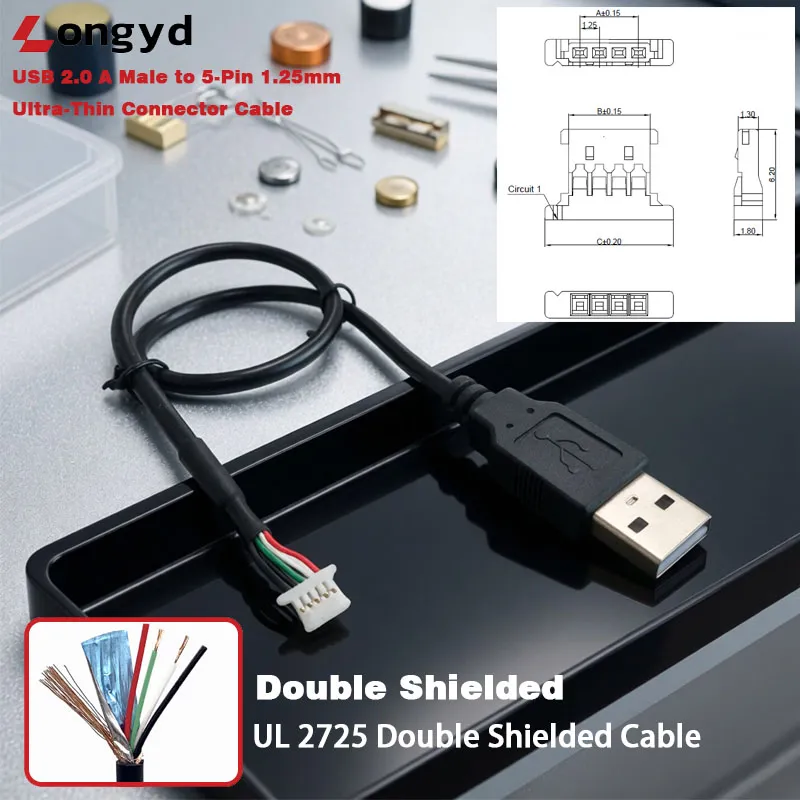 USB 2.0 to 1.25mm Pitch Slim Header Cable - 图片 3