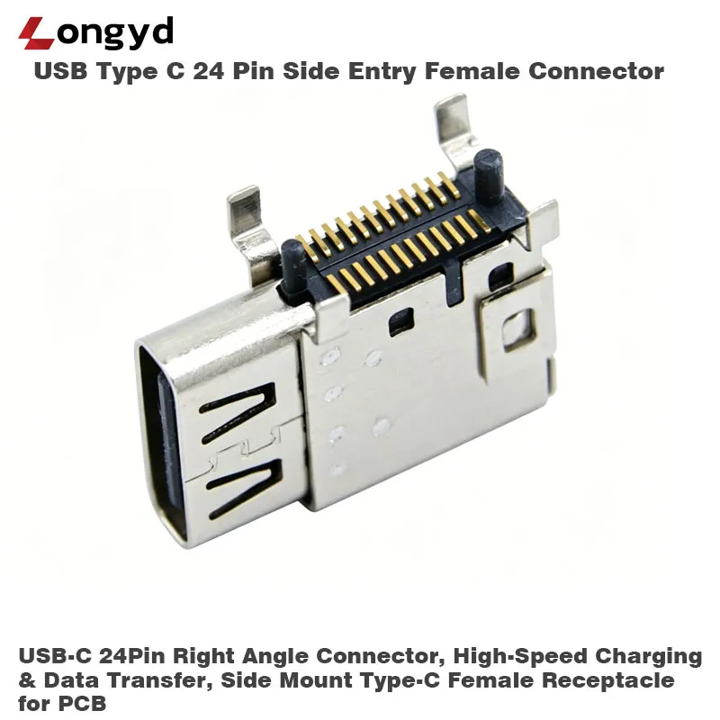 USB Type C 24 Pin Side Entry Female Connector - 图片 4