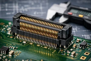 0.8mm board-to-board connector dual-slot SMT type for compact PCB stacking