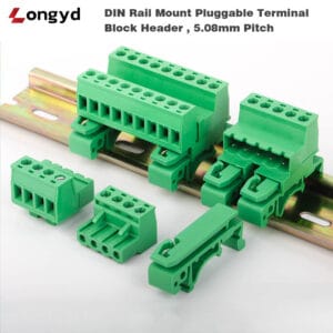DIN Rail Pluggable Terminal Block Header 5.08mm