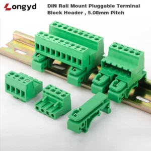 DIN Rail Pluggable Terminal Block Header 5.08mm