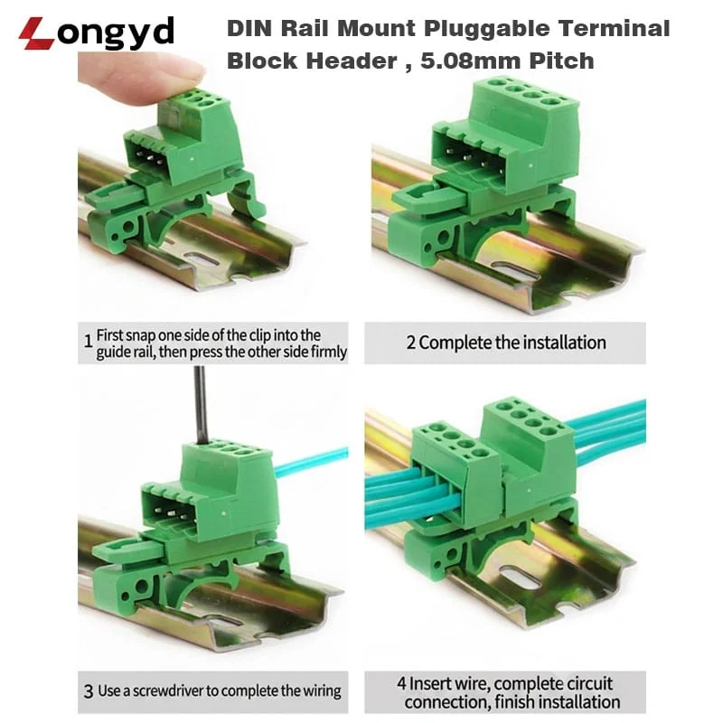 DIN Rail Pluggable Terminal Block Header 5.08mm Component Manufacturer | Longyueda